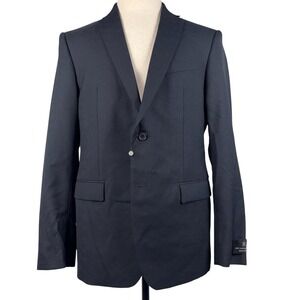 John Varvatos Bleecker NN Blazer Jacket Mens 42R Black Wool Sport Coat NEW